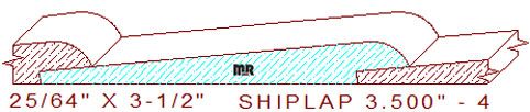 Shiplap Moulding 3-1/2" - 4 Shiplap Moulding 3-1/2" - 4