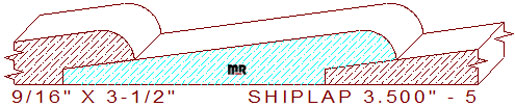 Shiplap Moulding 3-1/2" - 5 Shiplap Moulding 3-1/2" - 5