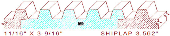 Shiplap Moulding 3-9/16" Shiplap Moulding 3-9/16"