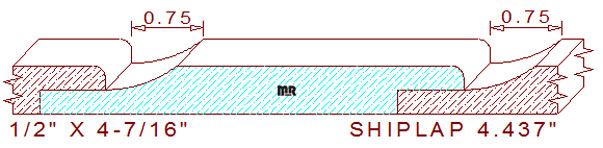 Shiplap Moulding 4-7/16" Shiplap Moulding 4-7/16"