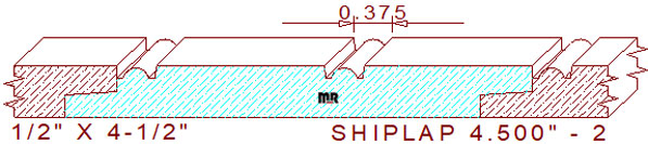 Shiplap Moulding 4-1/2" - 2 Shiplap Moulding 4-1/2" - 2