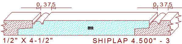 Shiplap Moulding 4-1/2" - 3 Shiplap Moulding 4-1/2" - 3