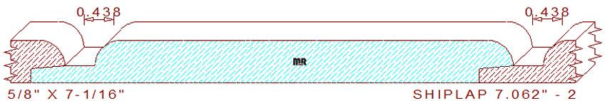 Shiplap Moulding 7-1/16" - 2 Shiplap Moulding 7-1/16" - 2
