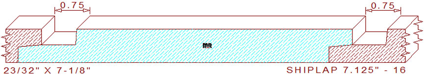 Shiplap Siding 7-1/8" - 16 Shiplap Siding 7-1/8" - 16
