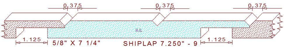 Shiplap Moulding 7-1/4" - 9 Shiplap Moulding 7-1/4" - 9