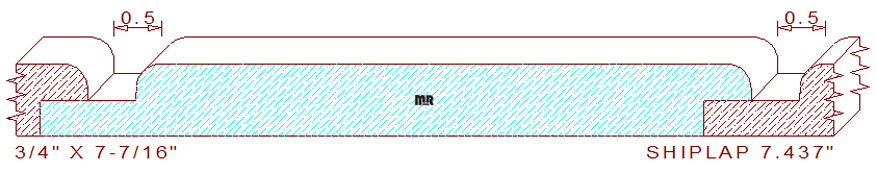 Shiplap Moulding 7-7/16"