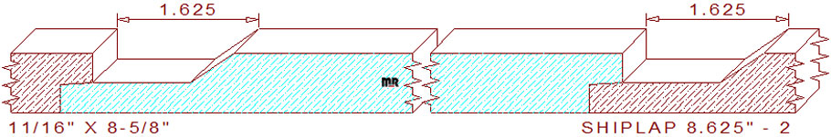 Shiplap Moulding 8-5/8" - 2 Shiplap Moulding 8-5/8" - 2