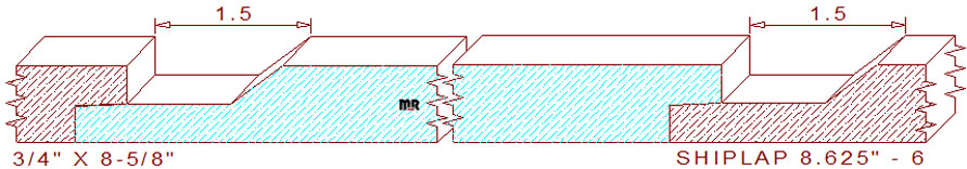 Shiplap Moulding 8-5/8" - 6 Shiplap Moulding 8-5/8" - 6