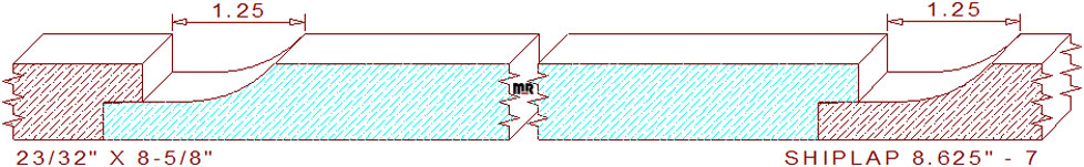 WP 105 Shiplap 8-5/8" - 7