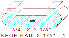 Floor/Shoe Rail Moulding 2-3/8" - 1 Floor/Shoe Rail Moulding 2-3/8" - 1