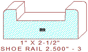 Floor/Shoe Rail Moulding 2-1/2" - 3 Floor/Shoe Rail Moulding 2-1/2" - 3