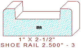 Floor/Shoe Rail Moulding 2-1/2" - 3