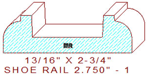 Floor/Shoe Rail 2-3/4" - 1