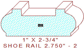 6006 Shoe Rail Moulding 2-3/4" - 2 6006 Shoe Rail Moulding 2-3/4" - 2