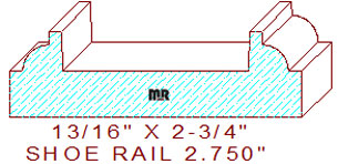 Floor/Shoe Rail 2-3/4"