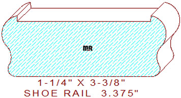 Floor/Shoe Rail 3-3/8"