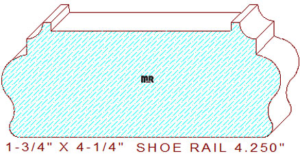 Floor/Shoe Rail 4-1/4"