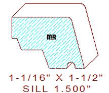 1-1/2" Drip Cap Moulding Profile 1-1/2" Drip Cap Moulding Profile