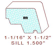 1-1/2" Drip Cap Moulding Profile 