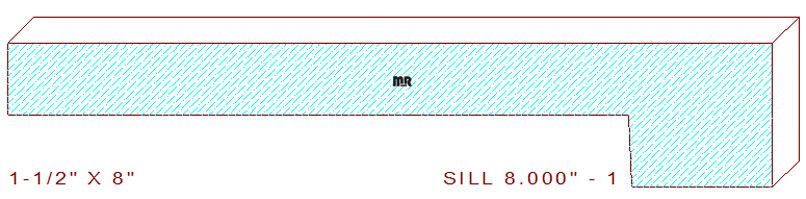 Sill Moulding Profile 8" - 1 Sill Moulding Profile 8" - 1