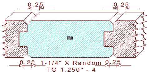 Tongue & Groove 1-1/4" - 4 Tongue & Groove 1-1/4" - 4