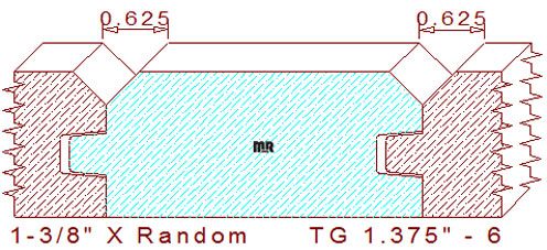 Tongue & Groove 1-3/8" - 6 Tongue & Groove 1-3/8" - 6