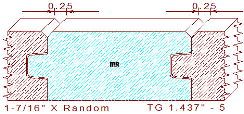 Tongue & Groove 1-7/16" - 5 Tongue & Groove 1-7/16" - 5
