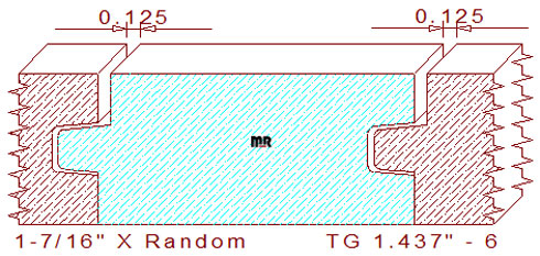 Tongue & Groove 1-7/16" - 6 Tongue & Groove 1-7/16" - 6