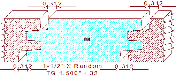 Tongue & Groove 1-1/2" - 32 Tongue & Groove 1-1/2" - 32