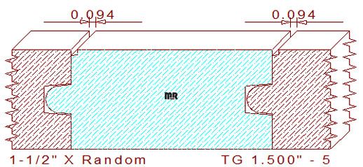 Tongue & Groove 1-1/2" - 5 Tongue & Groove 1-1/2" - 5