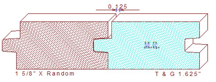 Tongue & Groove 1-5/8" Tongue & Groove 1-5/8"