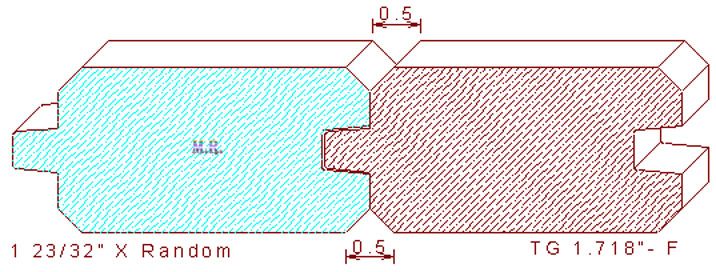 Tongue & Groove 1-23/32" Tongue & Groove 1-23/32"