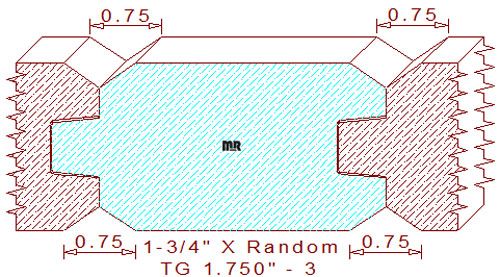 Tongue & Groove 1-3/4" - 3 Tongue & Groove 1-3/4" - 3