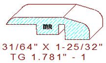 Flooring Reducer 1-25/32" - 1 Flooring Reducer 1-25/32" - 1