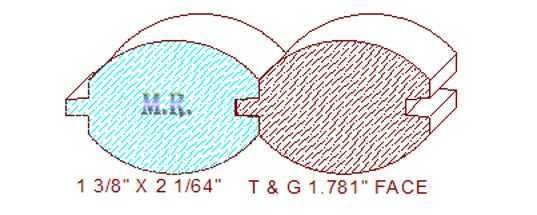 Tongue & Groove 1-25/32" Tongue & Groove 1-25/32"