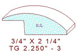 Flooring Reducer 2-1/4" - 3 Flooring Reducer 2-1/4" - 3
