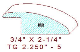 Flooring Reducer 2-1/4" - 5 Flooring Reducer 2-1/4" - 5