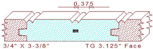 Tongue & Groove 3-1/8" Tongue & Groove 3-1/8"