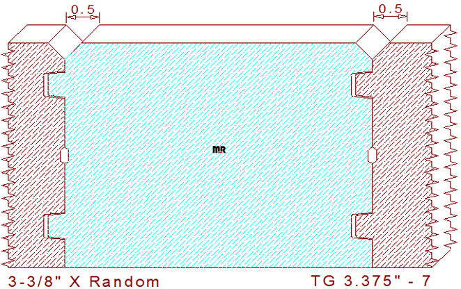 Tongue & Groove 3-3/8" - 7