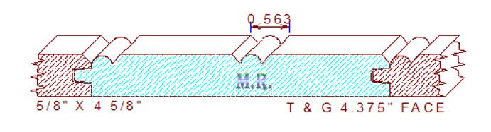 Tongue & Groove 4-3/8" Tongue & Groove 4-3/8"