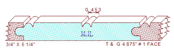 Tongue & Groove 4-7/8" - 1 Tongue & Groove 4-7/8" - 1