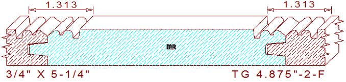 Tongue & Groove 4-7/8" - 2 Tongue & Groove 4-7/8" - 2
