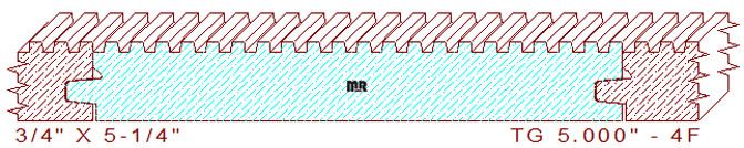 Tongue & Groove Moulding 5" - 4 Tongue & Groove Moulding 5" - 4