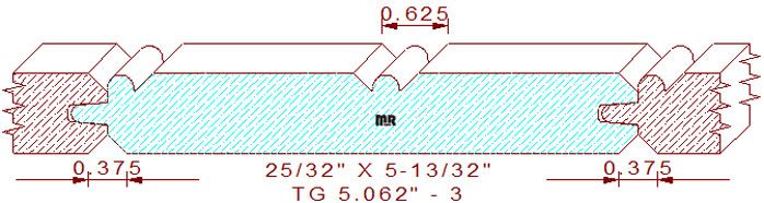 Tongue & Groove 5-1/16" - 3 Tongue & Groove 5-1/16" - 3