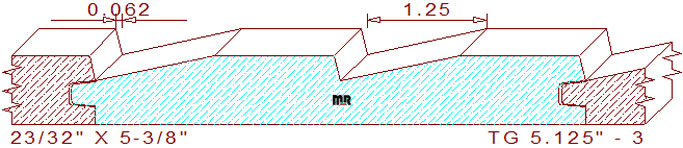 WP 103 Tongue & Groove 5-1/8" - 3 WP 103 Tongue & Groove 5-1/8" - 3