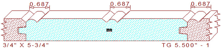 Tongue & Groove 5-1/2" - 1 Tongue & Groove 5-1/2" - 1