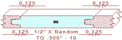 Tongue & Groove 1/2" - 10 Tongue & Groove 1/2" - 10