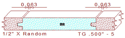 Tongue & Groove 1/2" - 5 Tongue & Groove 1/2" - 5
