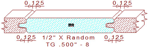 Tongue & Groove 1/2" - 8 Tongue & Groove 1/2" - 8