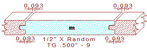 Tongue & Groove 1/2" - 9 Tongue & Groove 1/2" - 9